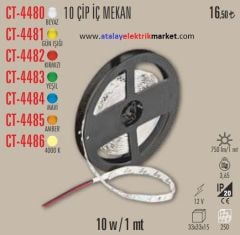 10 Çip İç Mekan Şerit Led 5 mt. Günışığı CATA CT-4481