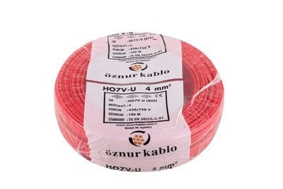 4 MM. NYA KABLO 100 MT. KIRMIZI