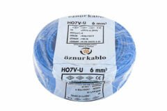 6 MM. NYA KABLO 100 MT. MAVİ