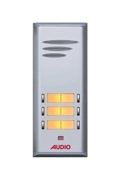 Audio 004849 E06 6lı Basic Serisi Çift Butonlu Zil Paneli